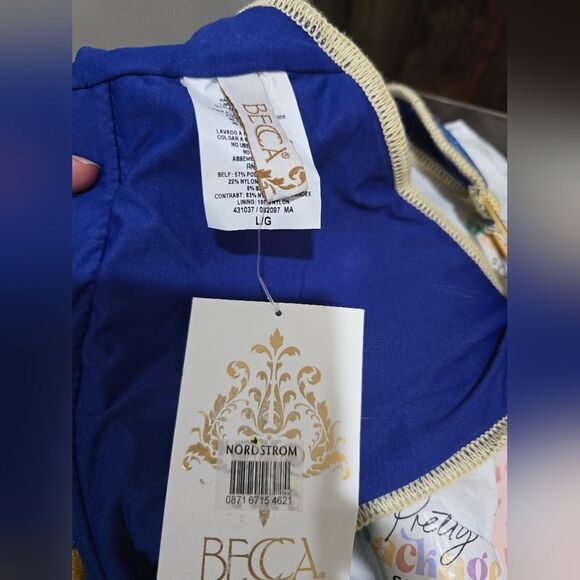 BECCA Midcentury Metallic One-Piece Swimsuit NWT Size Large Multi-color - Picture 5 of 5